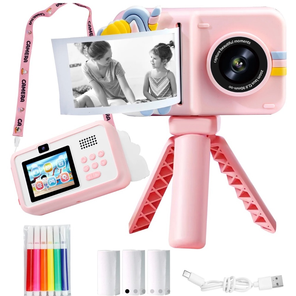Print and color kids Polaroid camera brand new color, pink